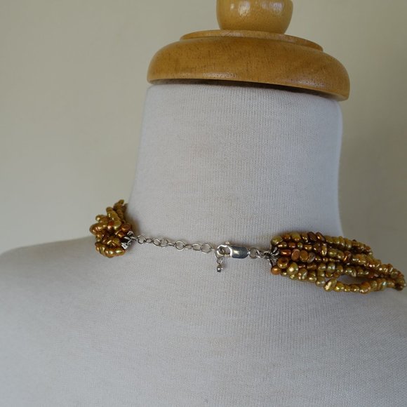 Silpada Gold/Copper Pearl Necklace N1366 Plus Extender - Picture 7 of 10